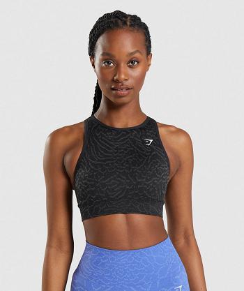 Gymshark Adapt Animal Seamless Sport Bh Dam Svarta | SE 2942WNB